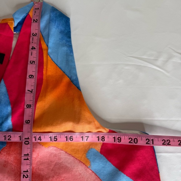 NEW NWT Banana Republic Brush Stroke Linen Blend Sleeveless Top Blouse LARGE - Picture 15 of 16